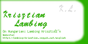 krisztian lambing business card